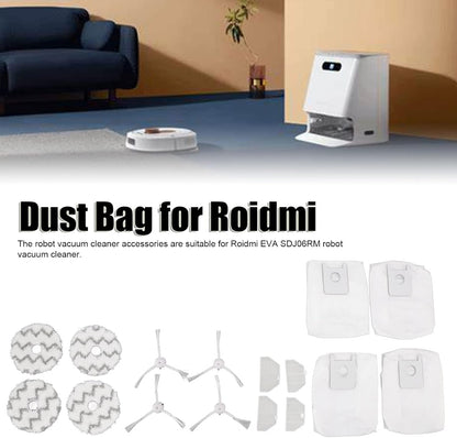 TOPINCN Sweeping Robot Accessories - Vacuum Cleaner Replacement Kit for Roidmi SDJ06RM Sweeping, Includes 4 Dust Bag, 4