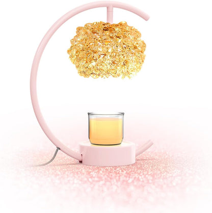 Design+2Bulbs,Home Yeuslor Pink Candle Warmer Lamp for Jar Candles with Adjustable BrightnessTimerHandcrafted