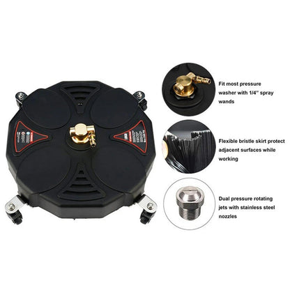 13inch Pressure Washer Surface Cleaner Power Washer Attachment Heavy Duty 1/4" Quick Connector Floor Power Washer for Terraces Pathway Decks