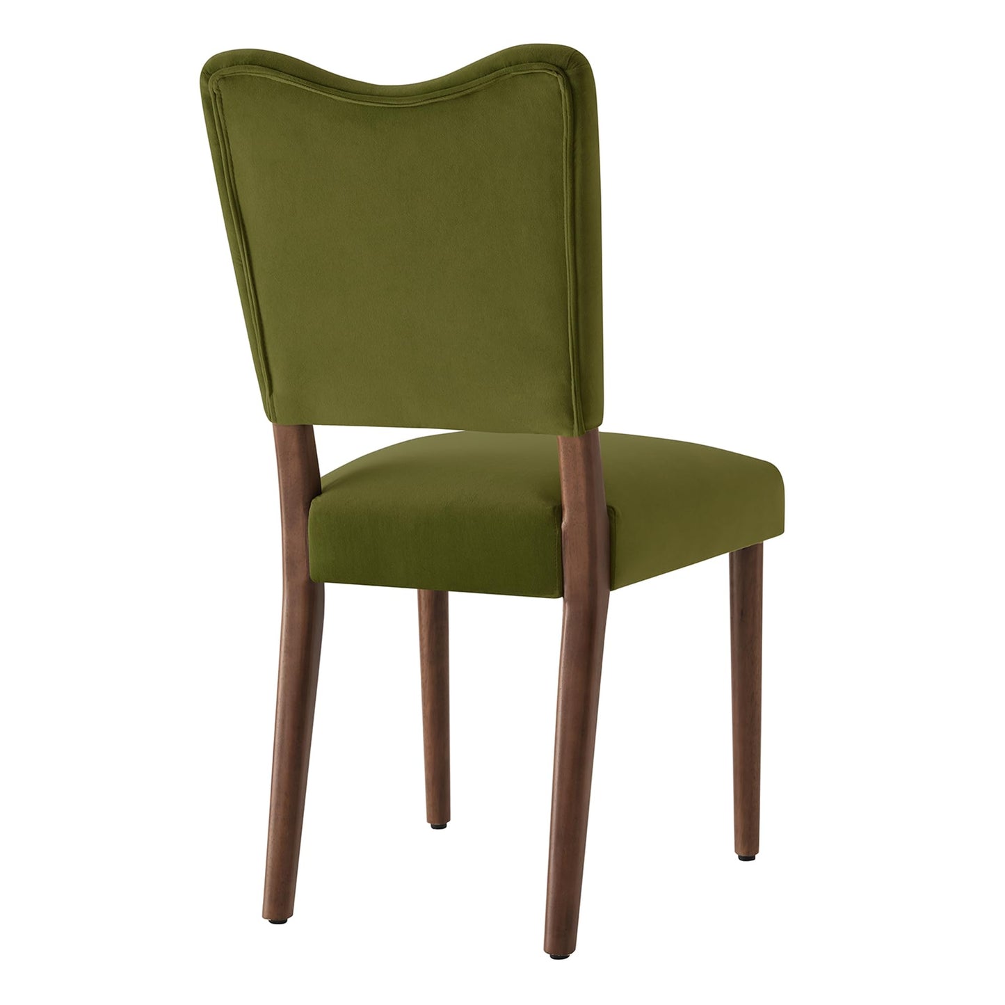 KISLOT Upholstered Dining Chairs Set of 4, Modern Velvet Kitchen Chairs with Solid Wood Legs, High Back Wooden Dining Room Chairs with Dark Walnut Color Legs for Farmhouse Kitchen Dining Room, Green
