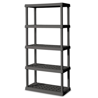 Sterilite 4-Pack 5 Shelf Unit, Heavy-Duty Shelving Storage Rack for Home and Garage, Gray - Multipurpose Plastic Organizer Shelves for Smart Organization
