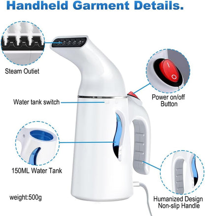 S·K·G SOUKENGEN Garment Steamer - Portable 150ml Travel Steam Iron for Clothing Wrinkle Removal, 110V
