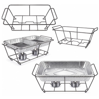 Kitchsy Full Size Buffet Chafing Dish Stand, Black Wire Rack Frame for Serving Pans, Food Warmer Stand for Catering, Weddings, Parties, Events, Reusable Chafer Rack (25)