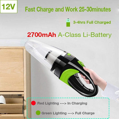 Handheld Vacuum Cleaner, Cordless Wet Dry Portable Hand Held Vacuum with 4Kpa Powerful Suction for Pet Hair