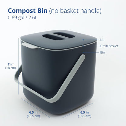 BLUE GINKGO Kitchen Compost Bin - Easy Clean Food Waste Bin for Kitchen | Countertop Compost Pail Bucket | Made in