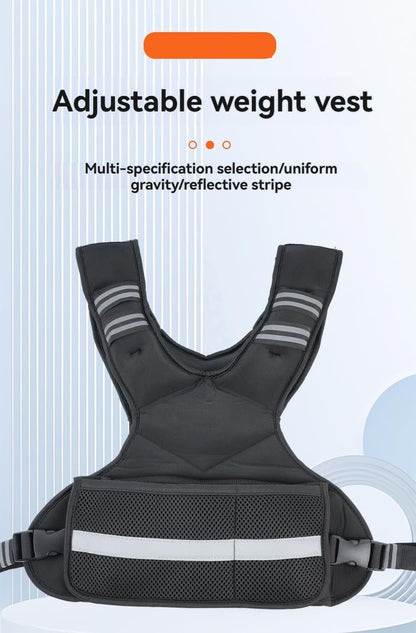 Adjustable weighted Vest with Reflective Strips for Fitness Training Workout, Strength Training, Running, Muscle Building, Weight Loss, Weightlifting (black,20-32lb)