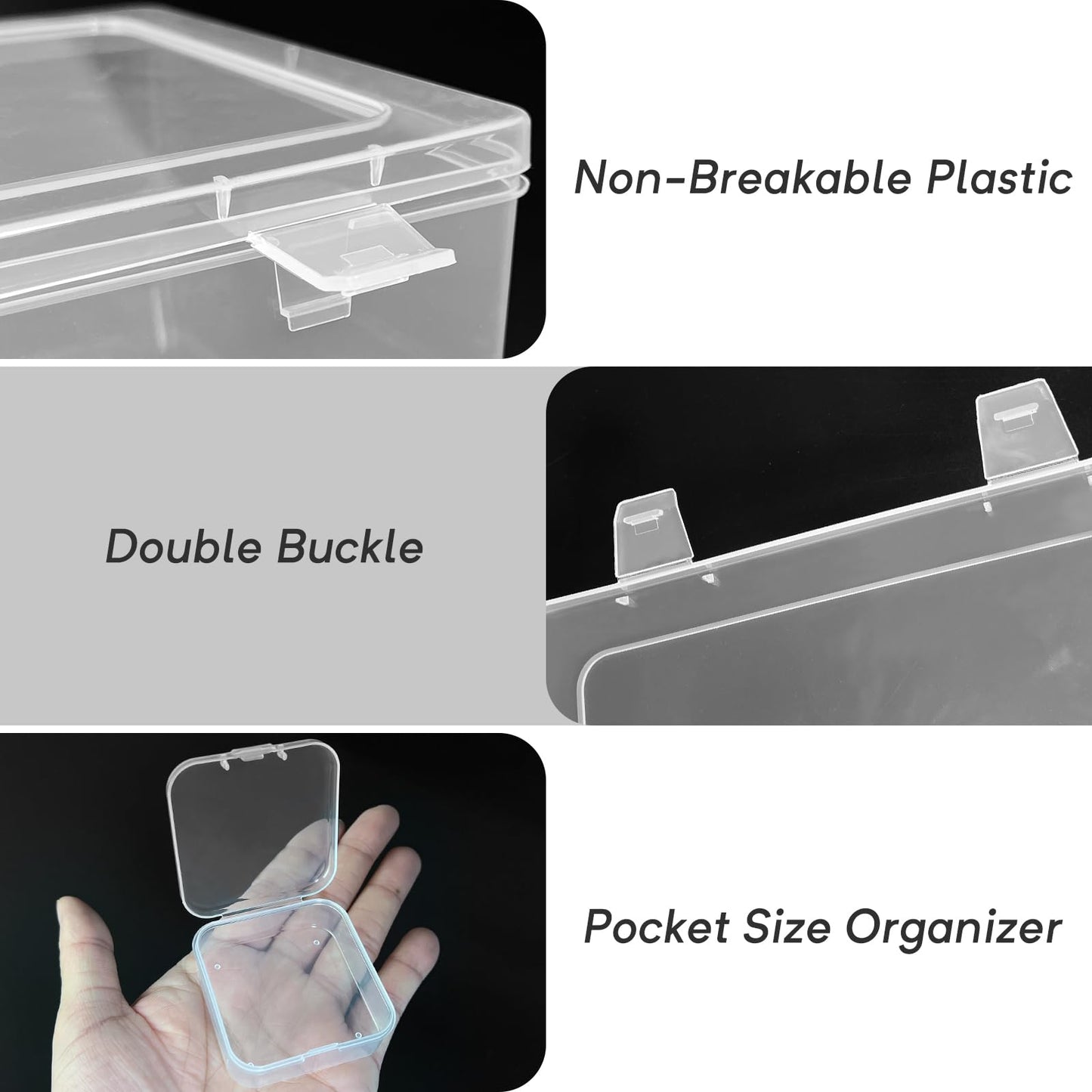 Guyuyii Bead Organizer Box - 30 Individual Small Clear Plastic Bead Organizers and Storage with Hinged Lid for Diamond Painting, Seeds & Jewelry - Portable Travel Container Set