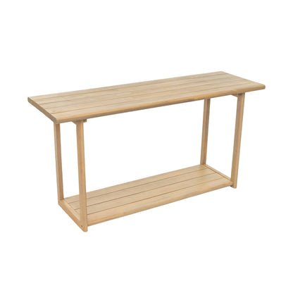 Christopher Knight Home Joei Indoor/Outdoor 2-Tier Console Table, Narrow Console Table for Entryway, Farmhouse Solid Wood Buffet Table with Bottom Shelf, Light Teak