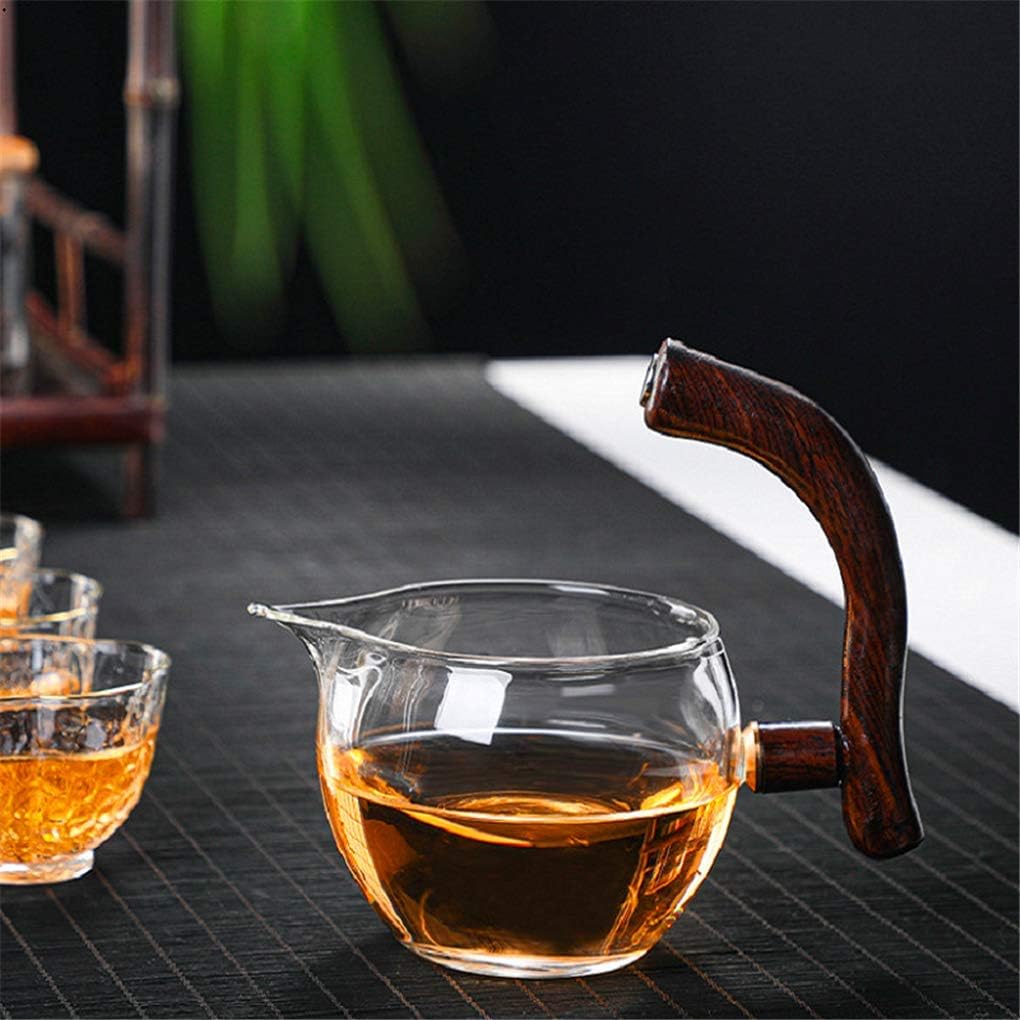 Set Aoheuo Lazy Kungfu Glass Tea Water Diversion Rotating Cover Bowl Semi-Automatic Glass Teapot Suit (crystal glass)
