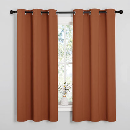 NICETOWN Blackout Curtains - Thermal Insulated Privacy Drapes for Windows | Burnt Orange, 42 x 63 Inches