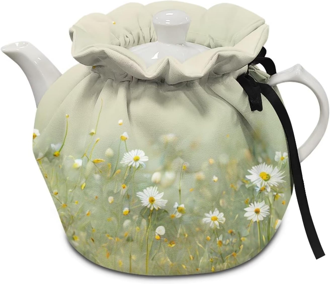 Tea Pot Cover, Insulated Tea Cozy, Teapot Dust Cover, Warming Tea Kettle Quilt, Home Kitchen Decoration (Daisy Floral
