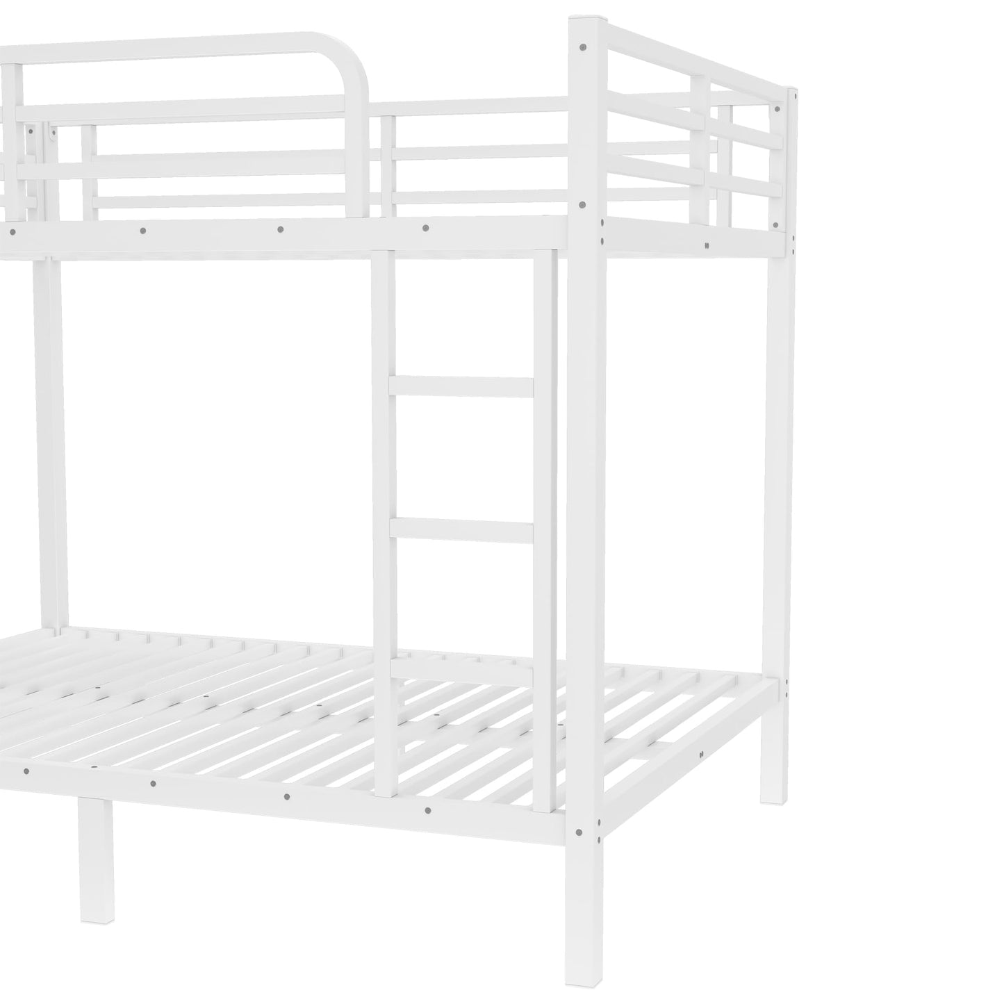 Bellemave Full Over Full Bunk Bed with Build in Ladder, Heavy Duty Bunk Beds with Full Length Guardrail, Easy Assemble, Mattress Not Included, White