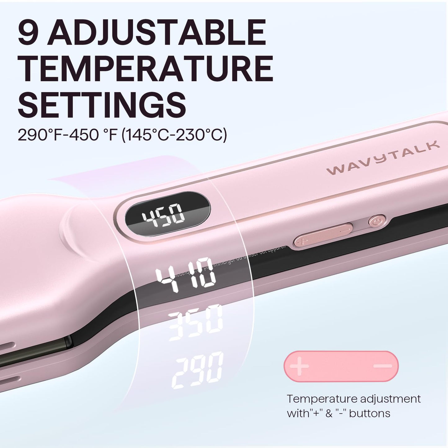 Wavytalk Wet to Straight Hair Straightener, Titanium 1.75 Inch Vent Sesh Wide Flat Iron, Straightener for Damp or Dry Hair with Dual Voltage Leave Silky & Smooth, Black