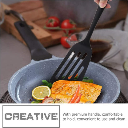 Luxshiny Fine Mesh Strainers, Silicone Wok Spatula, Slotted Fish Turner for Nonstick Cookware