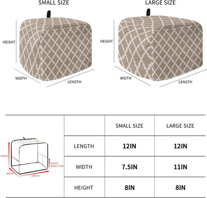 Toaster Cover 2 Slice, Beige Moroccan Pattern Geometric Dust-Proof Cover with Pockets for Kitchen Small Appliance