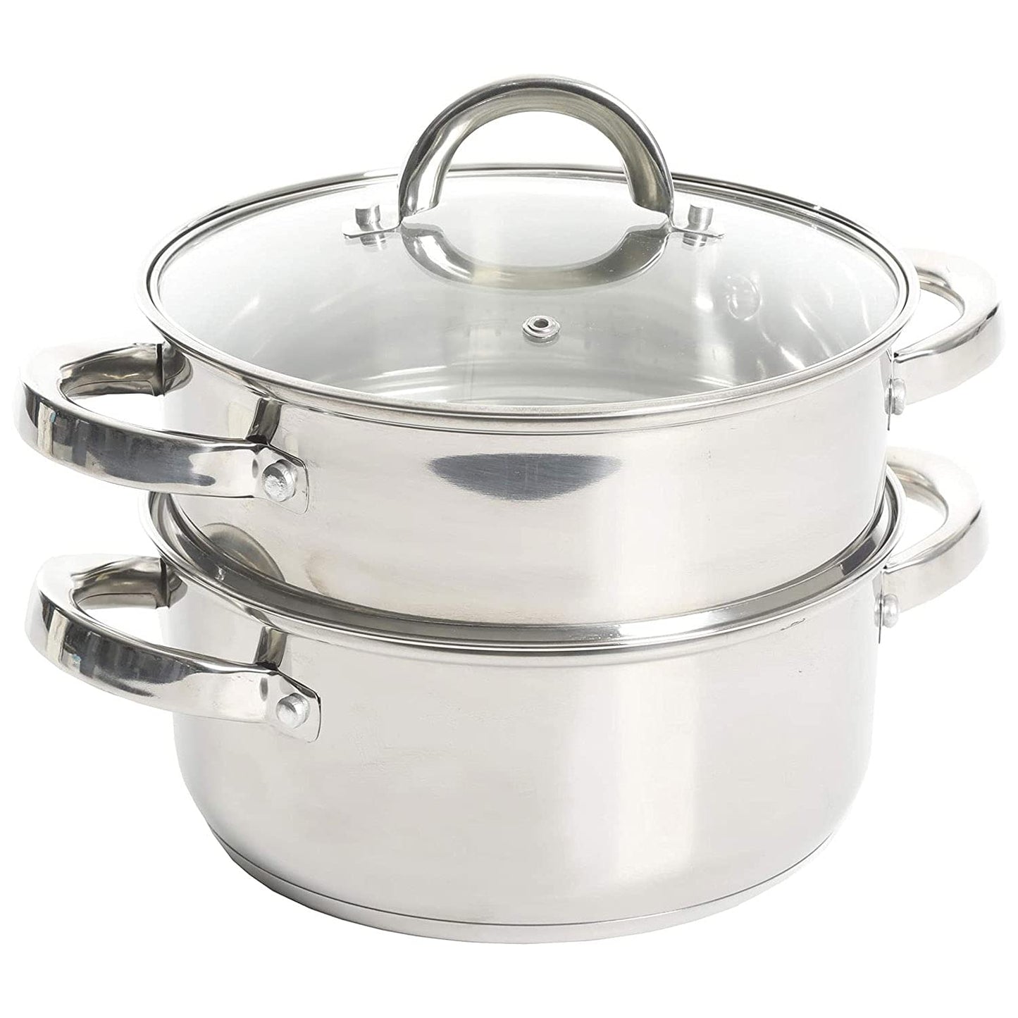 Oster Dutch Oven with Steamer Basket 3-Quart - Sangerfield Stainless Steel, Stovetop Steamer for Vegetables, Rice & Tamales, Dishwasher Safe