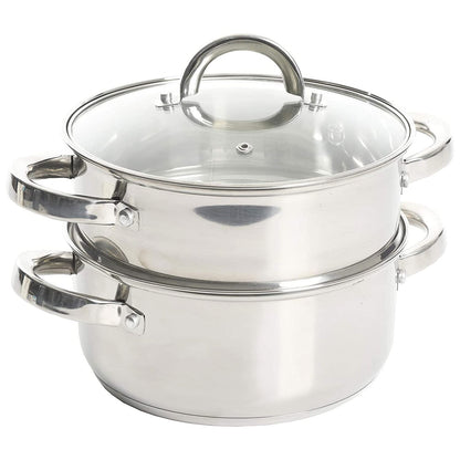Oster Dutch Oven with Steamer Basket 3-Quart - Sangerfield Stainless Steel, Stovetop Steamer for Vegetables, Rice & Tamales, Dishwasher Safe