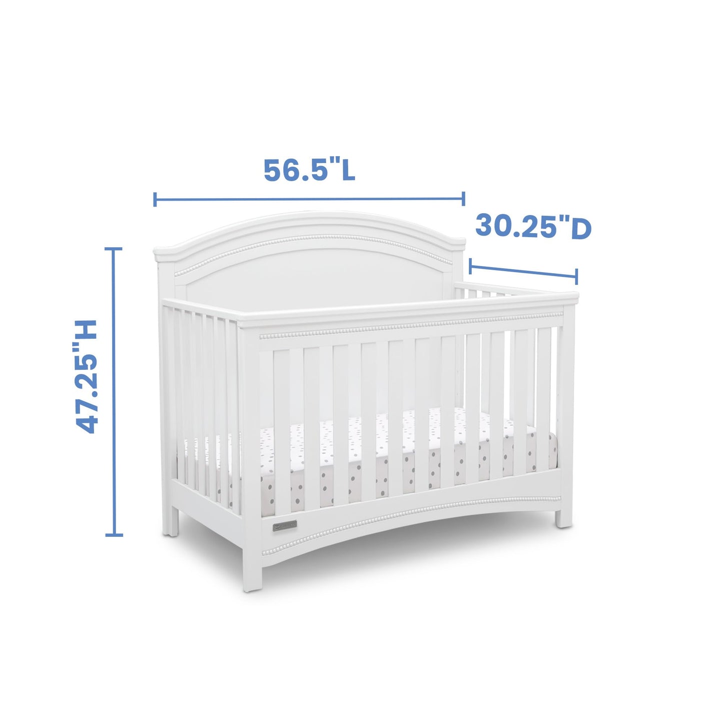 Simmons Kids SlumberTime Emma 4-in-1 Convertible Baby Crib N More - Greenguard Gold Certified, Bianca White