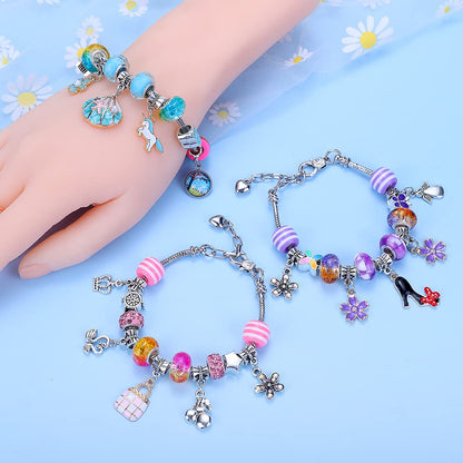 VICTLOV Charm Bracelet Making Kit, DIY Craft for Girls, Unicorn/Mermaid Crafts Gifts Set for Arts and Crafts for Girls Teens Ages 5-12