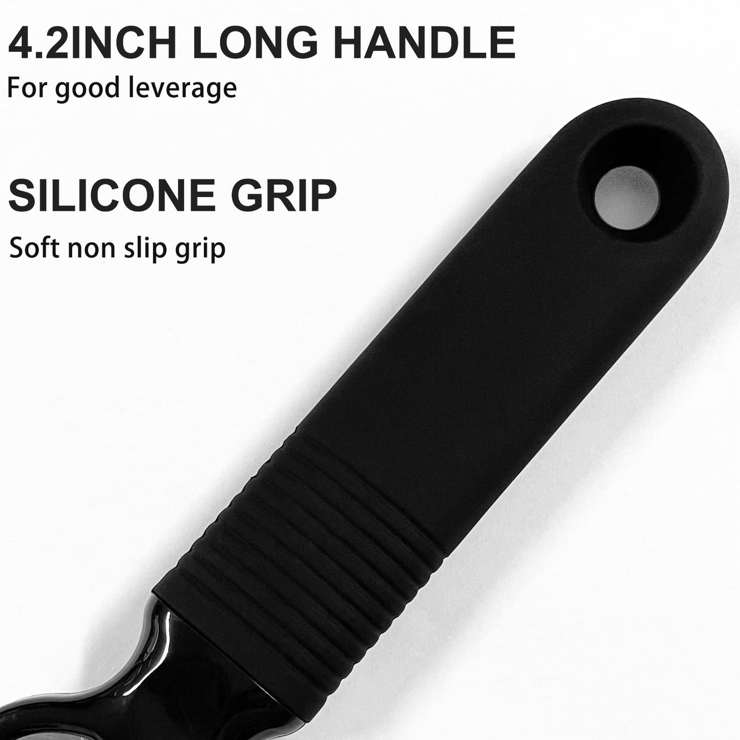 DUNLAGUE 2-Pack Soda Can Opener and Beer Bottle Opener Bartender with Good Grip Silicone Handle, Pop Top Can Tab Opener for Long Nails, Bottle Opener for Arthritic Hand and Seniors, Black