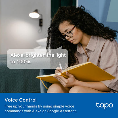 Tapo TP-Link Smart Light Bulbs - Natural Daylight, Dimmable, Compatible w/Alexa and Google Home, A60 Bulb/E27 Base, 60W Equivalent, 800LM CRI>90, 2.4GHz WiFi Only, No Hub Required, L520E(4-Pack)