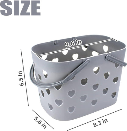 Portable Shower Caddy, Plastic Organizer Bin with Handle for Bathroom, Kitchen, College Dorm, Desktop Storage - Grey