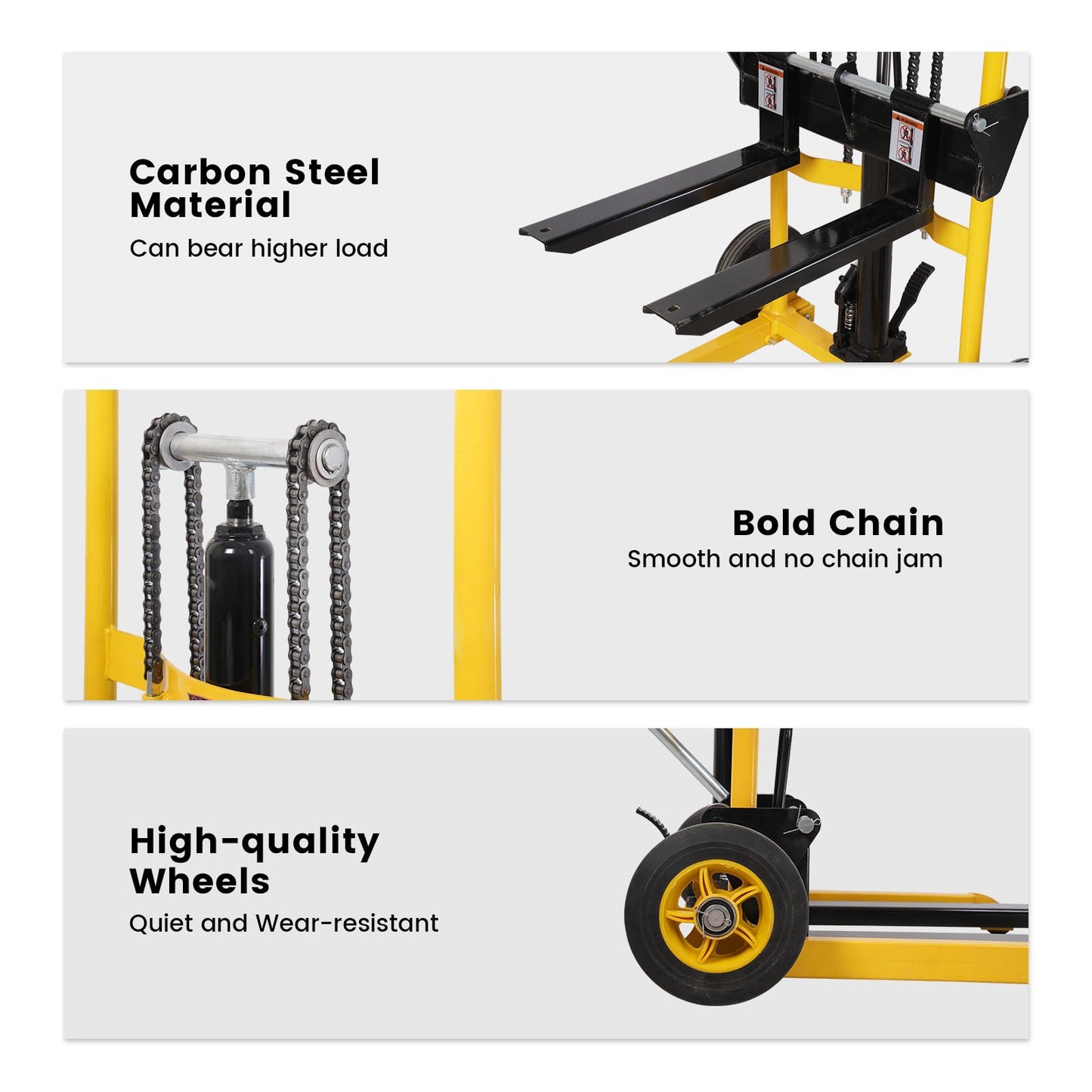 Doppy Hydraulic Material Lift, 450 Lbs Capacity Pallet Jack Table Cart, Pallet Truck Dolly Table Fork Lift, 35" Lift Height