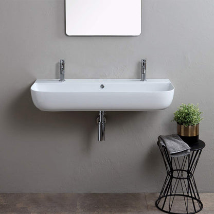 Scarabeo 1813B-Two Hole Bathroom Sink, One Size, White