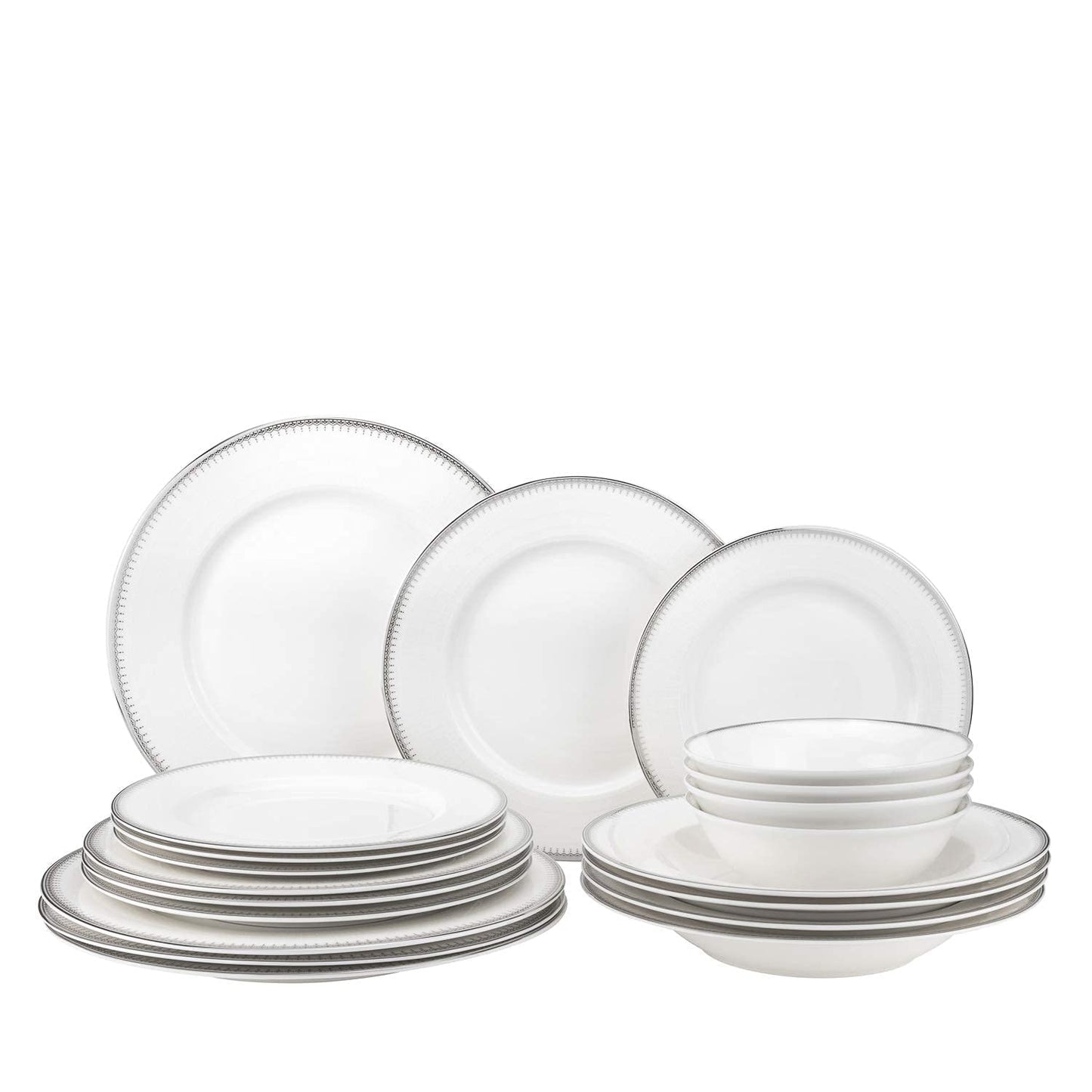 Euro Porcelain 57-pc Banquet Dinnerware Set, Luxury Bone China Tableware, Service for 8