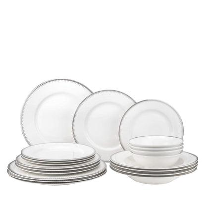 Euro Porcelain 57-pc Banquet Dinnerware Set, Luxury Bone China Tableware, Service for 8