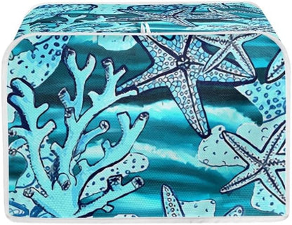 Starfish Blue Toaster Dust Cover, Polyester Fabric, 2/4 Slice, Dust and Fingerprint Protection, Machine Washable