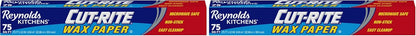 Reynolds Cut-Rite Wax Paper - 75 Sq Ft Roll | Convenient Pack of 2 for Easy Food Storage