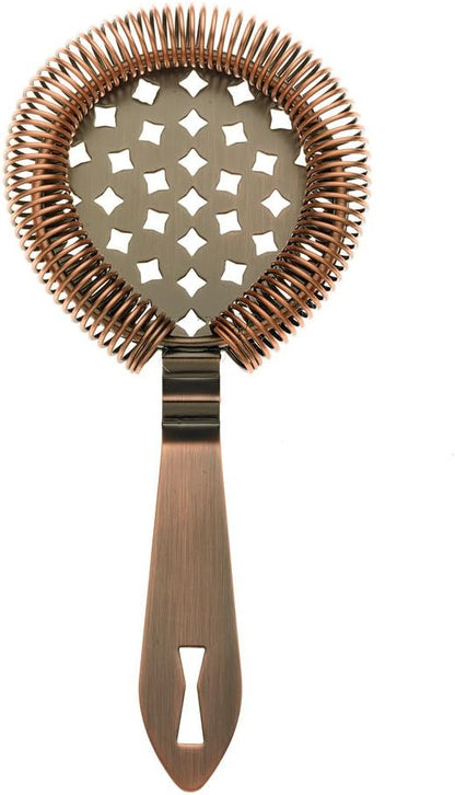 Barfly Classic Hawthorne Spring Bar Strainer, O/S, Antique Copper, M37037ACP
