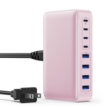 USB C Charger 200W USB C Charger Block,Upgraded GaN III 8-Port Fast Charging Station Hub,PD 65W Laptop Charging Adapter Compatible with MacBook Pro/Air,DELL,Steam Deck,iPhone 16/15/14,Galaxy S23/22