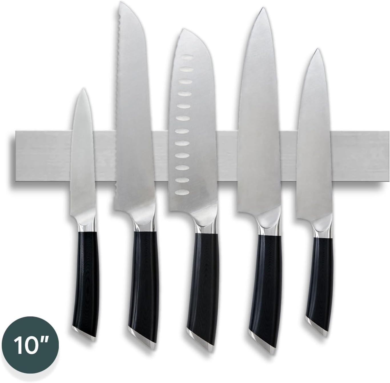 Multi Use Magnetic Knife Holder for Kitchen Organization, Stainless Steel Magnetic Strip, 10 Inch