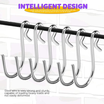 HNYYZL 30 Pack S Shaped Hooks - Stainless Steel Metal Hangers for DIY Crafts, Jewelry, Key Chains