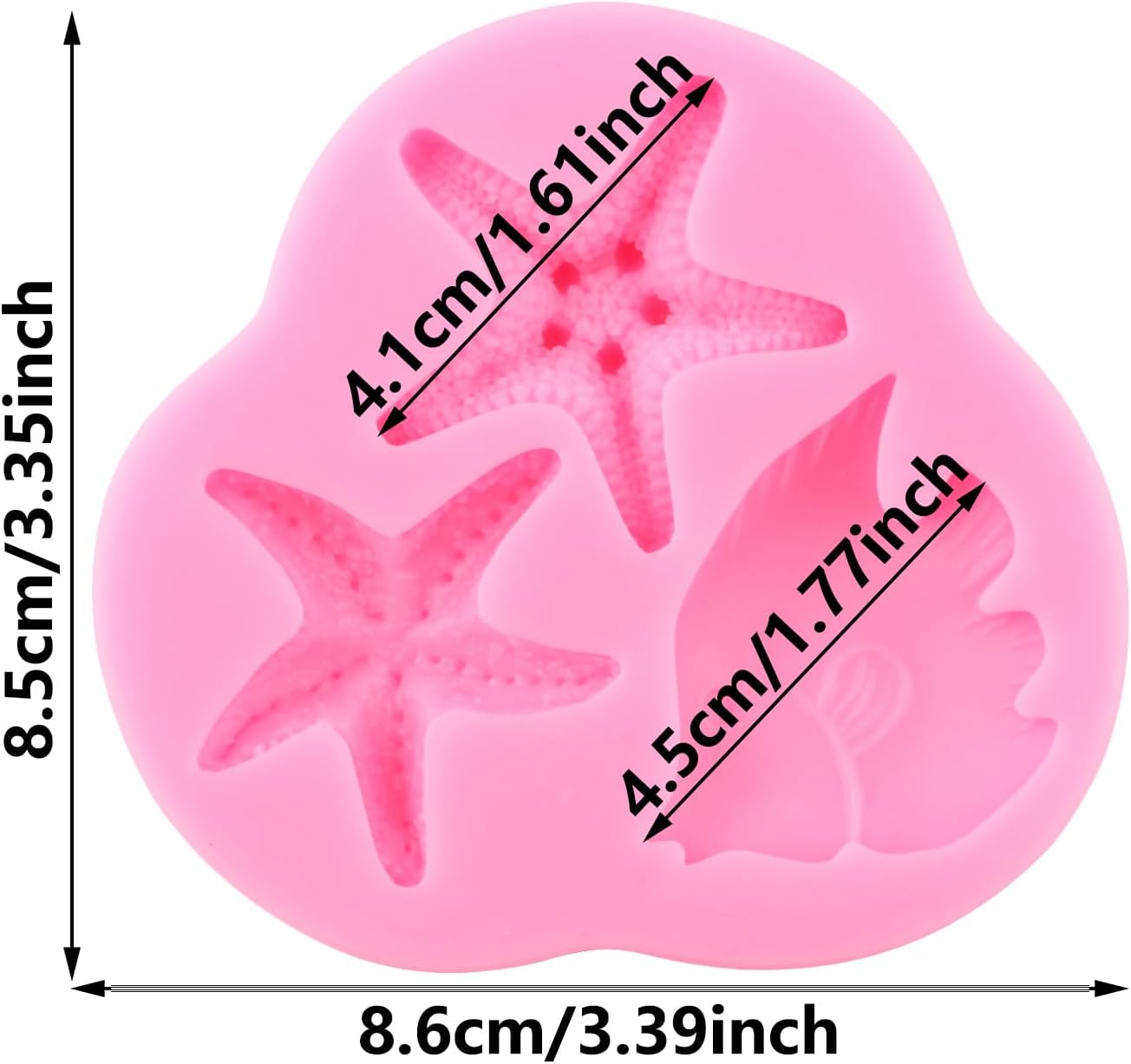 Marine Theme Silicone Mold, Starfish Fondant Molds for Cake Decoration, Cupcake Topper, Chocolate