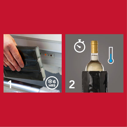 Vacu Vin Silver Rapid Ice Active Cooler Wine Bottle Chilling Sleeve, Standard
