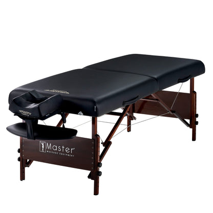 Master Massage 30" Del Ray Pro Portable Massage Table (30" W x 84" L), 750 lbs. Capacity, 3" Cushioning, Black
