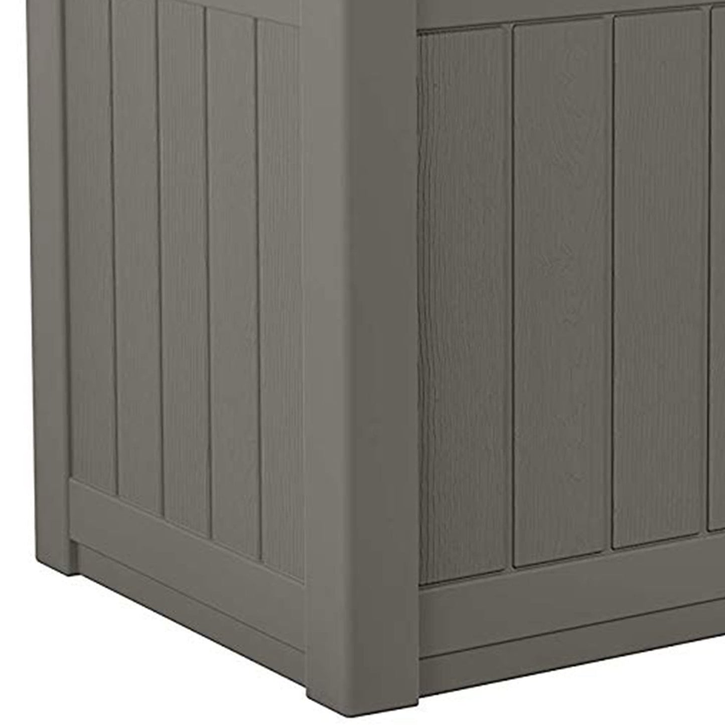 Suncast 22 Gallon Indoor or Outdoor Backyard Patio Small Storage Deck Box with Attractive Bench Seat and Reinforced Lid, Stone (4 Pack)