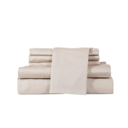 Therapedic 100% Egyptian Cotton Queen 6-Piece Sheet Set – Naturally Cooling & Breathable Sateen, Preshrunk Garment Wash, 16" Deep Pocket Fitted Sheet, Bonus Pillowcases, Soft & Durable - Fog