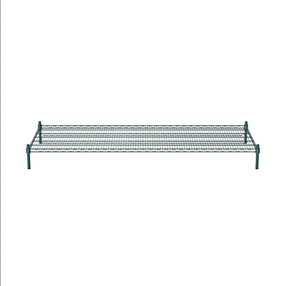 Krollen Industrial 30" x 72" NSF Green Wire Stationary Dunnage Storage Rack with 8" Posts Ideal for Commercial Kitchen Home Garage Warehouse Shelters