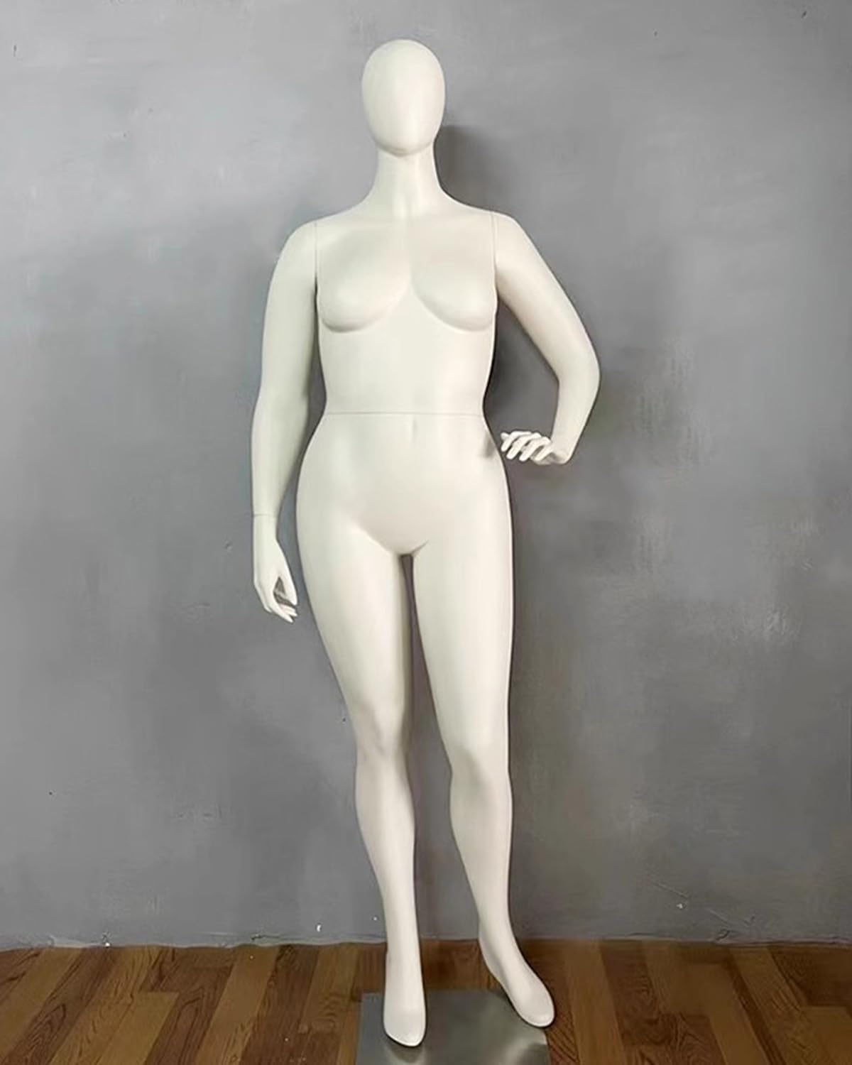 Plus Size Female Mannequin Dress Form ,Full Body Standing Dummy ,with Metal Base ,for Clothing Display, Tailoring, and Sales (Style1 )