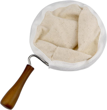 Coffee Filter, Flannel Cloth Coffee Filter with Wooden Handle, Reusable Coffee Sock Filter for Home Office Kitchen Use