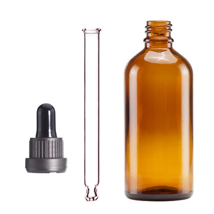YIZHAO Amber Glass Dropper Bottle 4oz, Tincture Bottles with Glass Dropper, for Essential Oils, Aromatherapy, Cosmetic, Laboratory, Pharmacy, Liquids, Travel –4 Pcs
