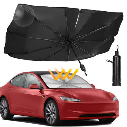 Sedan SUV Car Sun Shade for Windshield UV Rays and Heat Sun Visor Protector, Foldable Windshield Sun Shade Umbrella,Keep Car Cool,Easy to Use/Store,57''x 30''