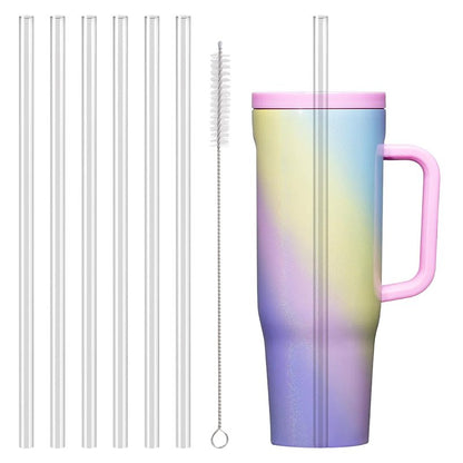 Straw Replacement Compatible with Corkcicle 40 oz,Reusable Plastic And BPA Free,6Straws And 1Brush