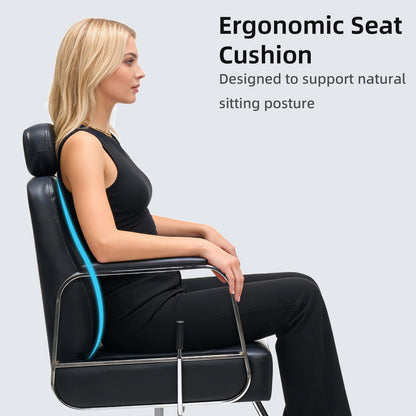 Zevemomo Barber Salon Chair for Hair Stylist, Reclining Backrest Adjustable Headrest & Seat Height, Heavy Duty Hydraulic Pump with 360° Swivel for Barbershop, Home 400LBS Capacity, Black