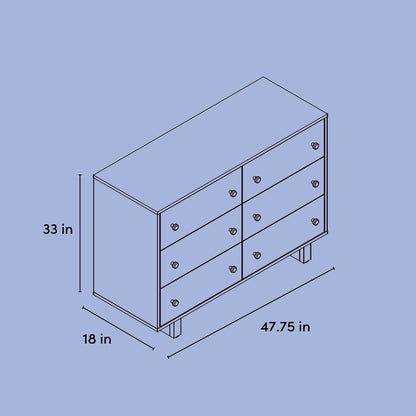 Storkcraft Texas 6 Drawer Dresser (Hazelnut) – GREENGUARD Gold Certified Baby Dresser, Interlocking Drawer System for Nursery & Kids’ Bedroom, Brown Chest for Kids Bedroom, Nursery Storage