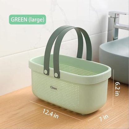 JiatuA Plastic Storage Basket - Portable Shower Caddy Tote Organizer for Bathroom & Kitchen | Green
